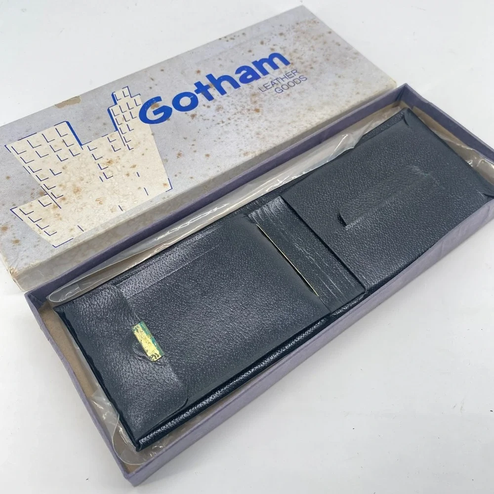 Vintage Leather Wallets Set of 2 Gotham Leather Goods Bifold Mexico Brown Black